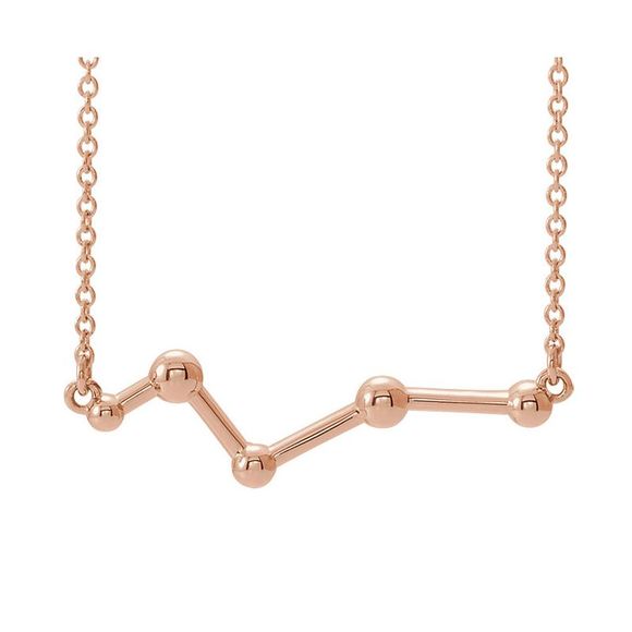 14k Rose Gold Constellation Bar Necklace, 18 Inch - Picture 1 of 3